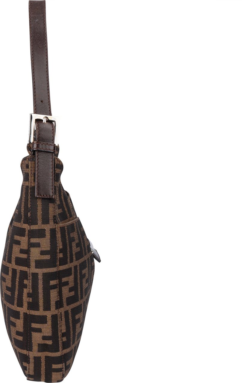 Fendi Fendi FF Monogram Baguette Buckle Shoulder Bag Bruin