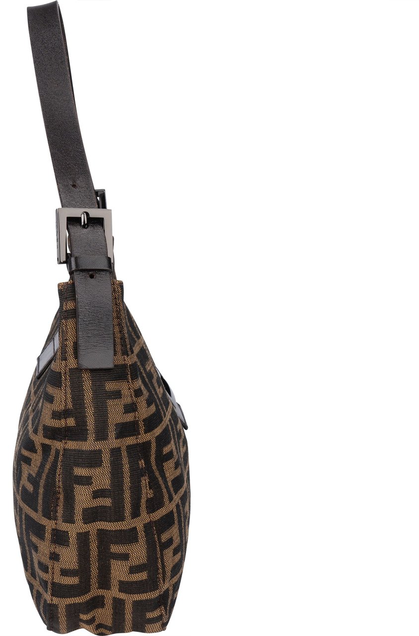 Fendi Fendi FF Monogram Baguette Buckle Handbag Bruin