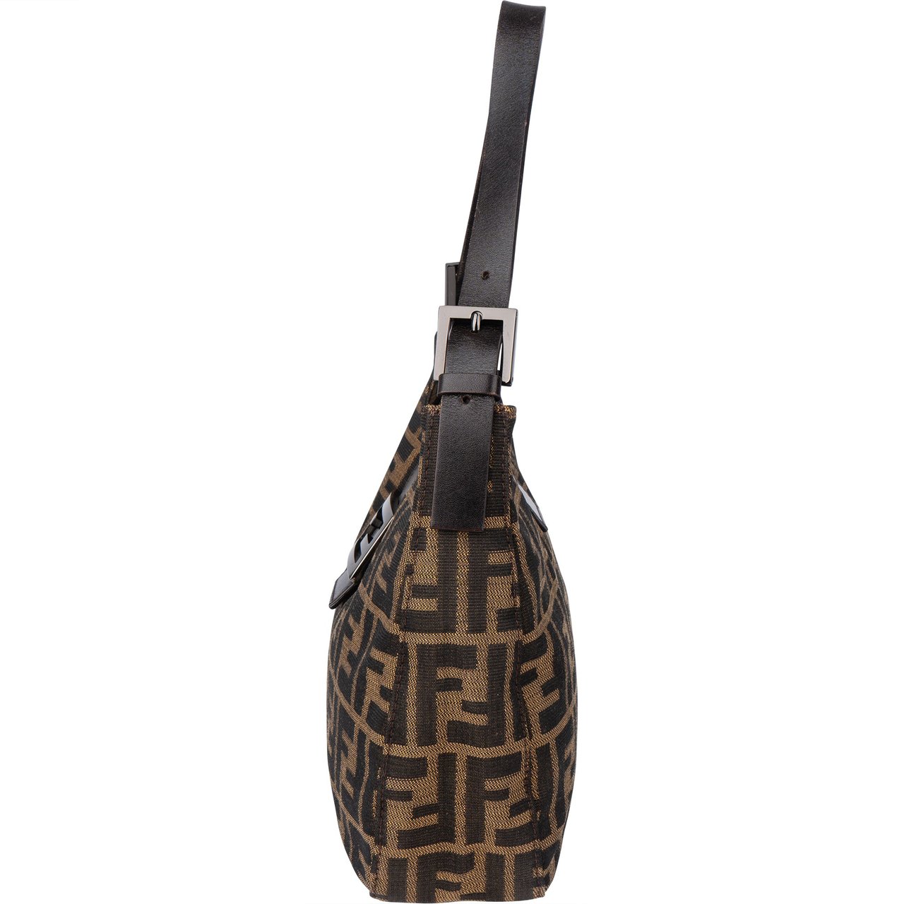 Fendi Fendi FF Monogram Baguette Buckle Handbag Bruin