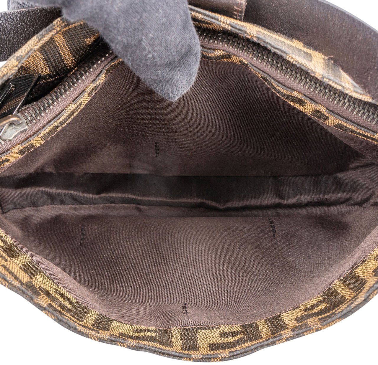 Fendi Fendi FF Monogram Baguette Buckle Handbag Bruin