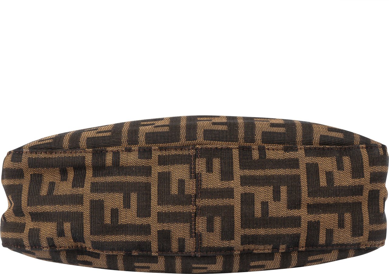 Fendi Fendi FF Monogram Baguette Buckle Handbag Bruin