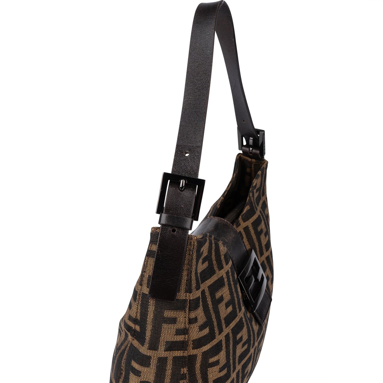 Fendi Fendi FF Monogram Baguette Buckle Handbag Bruin