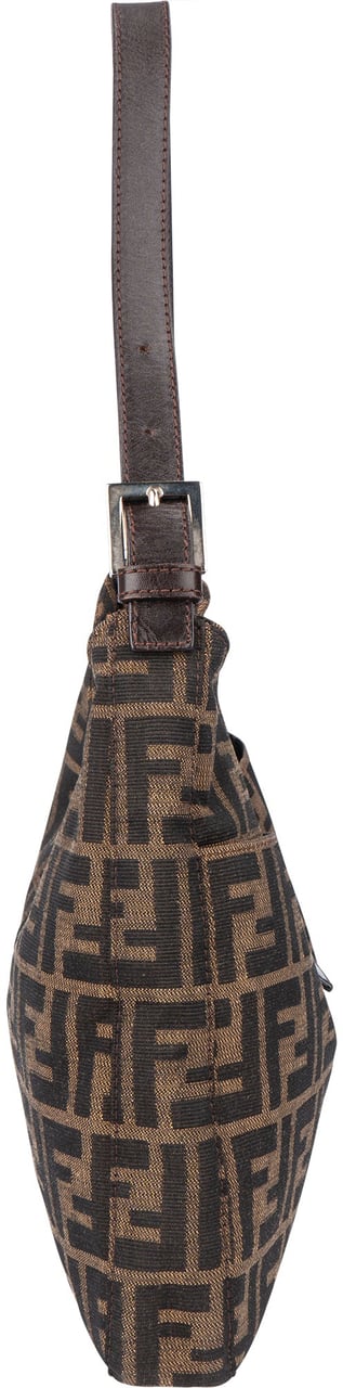 Fendi Fendi FF Monogram Baguette Buckle Shoulder Bag Bruin