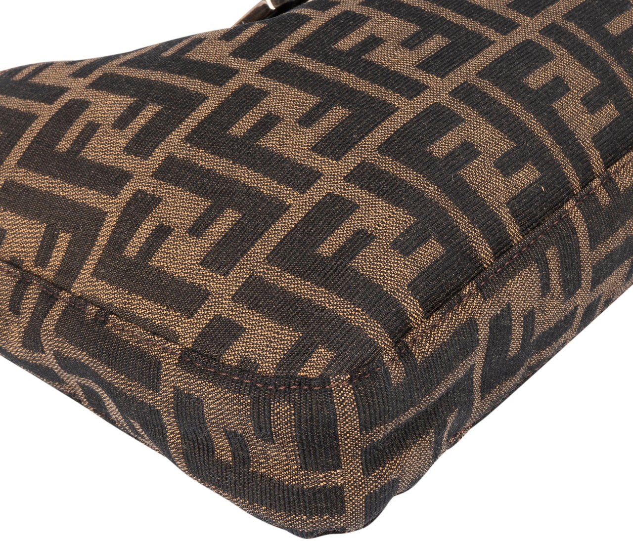 Fendi Fendi FF Monogram Baguette Buckle Shoulder Bag Bruin