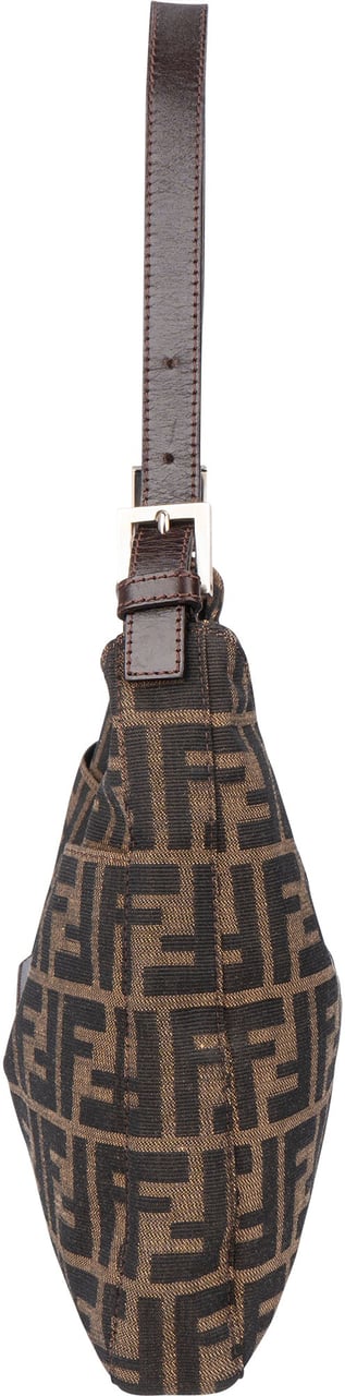 Fendi Fendi FF Monogram Baguette Buckle Shoulder Bag Bruin