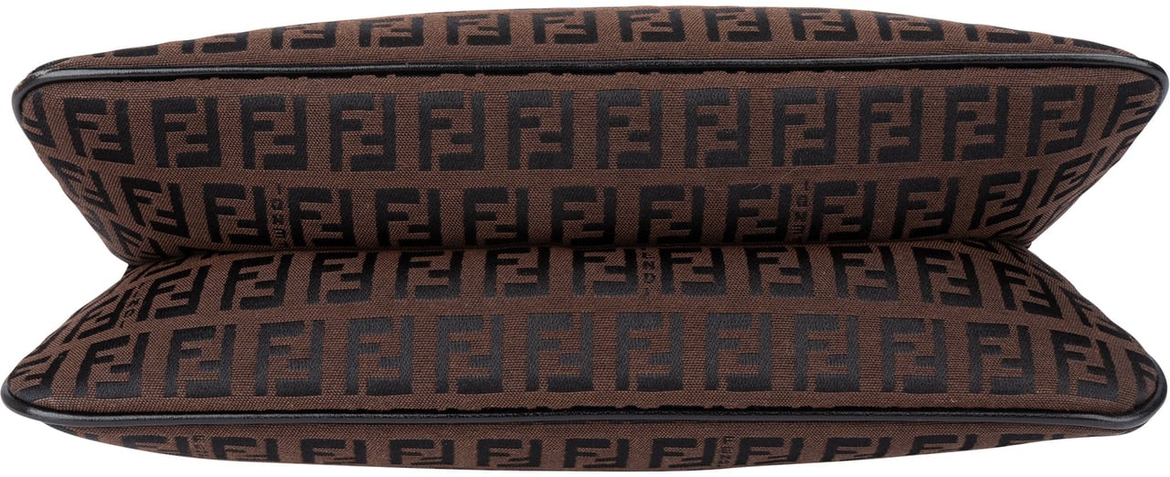 Fendi FF Monogram Baguette Buckle Shoulder Bag Bruin