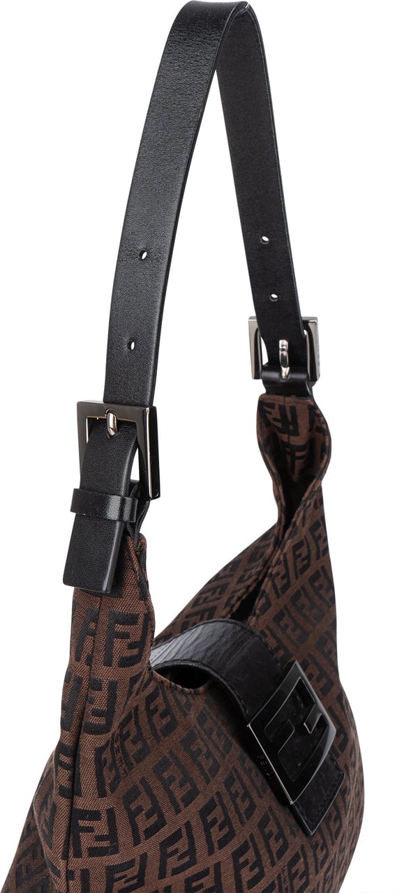 Fendi Fendi FF Monogram Baguette Buckle Shoulder Bag neu Bruin