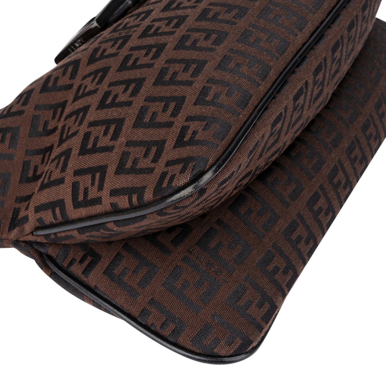 Fendi FF Monogram Baguette Buckle Shoulder Bag Bruin