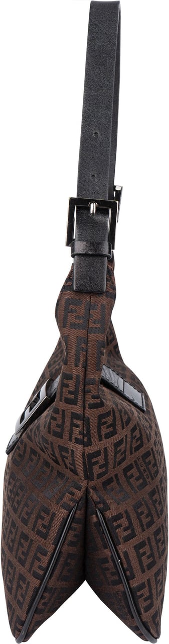 Fendi FF Monogram Baguette Buckle Shoulder Bag Bruin