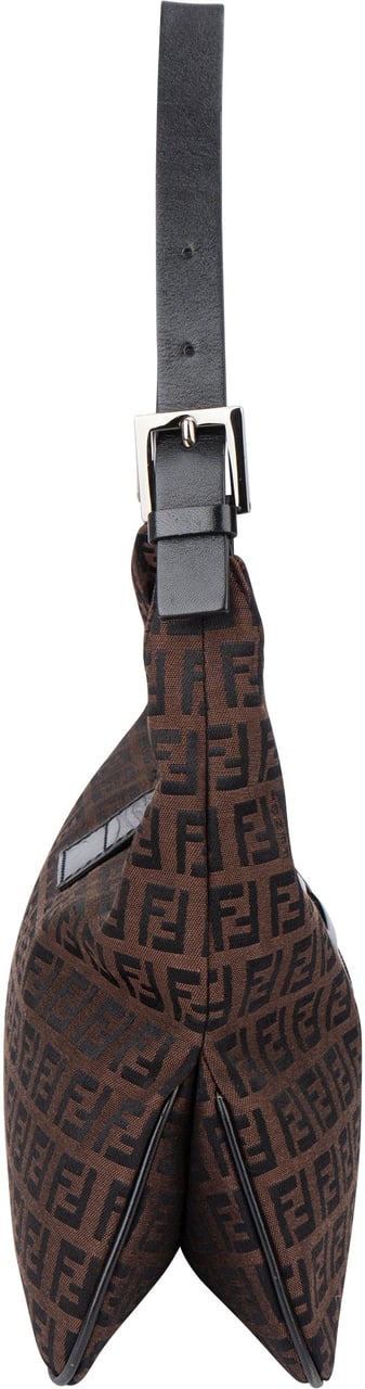 Fendi FF Monogram Baguette Buckle Shoulder Bag Bruin