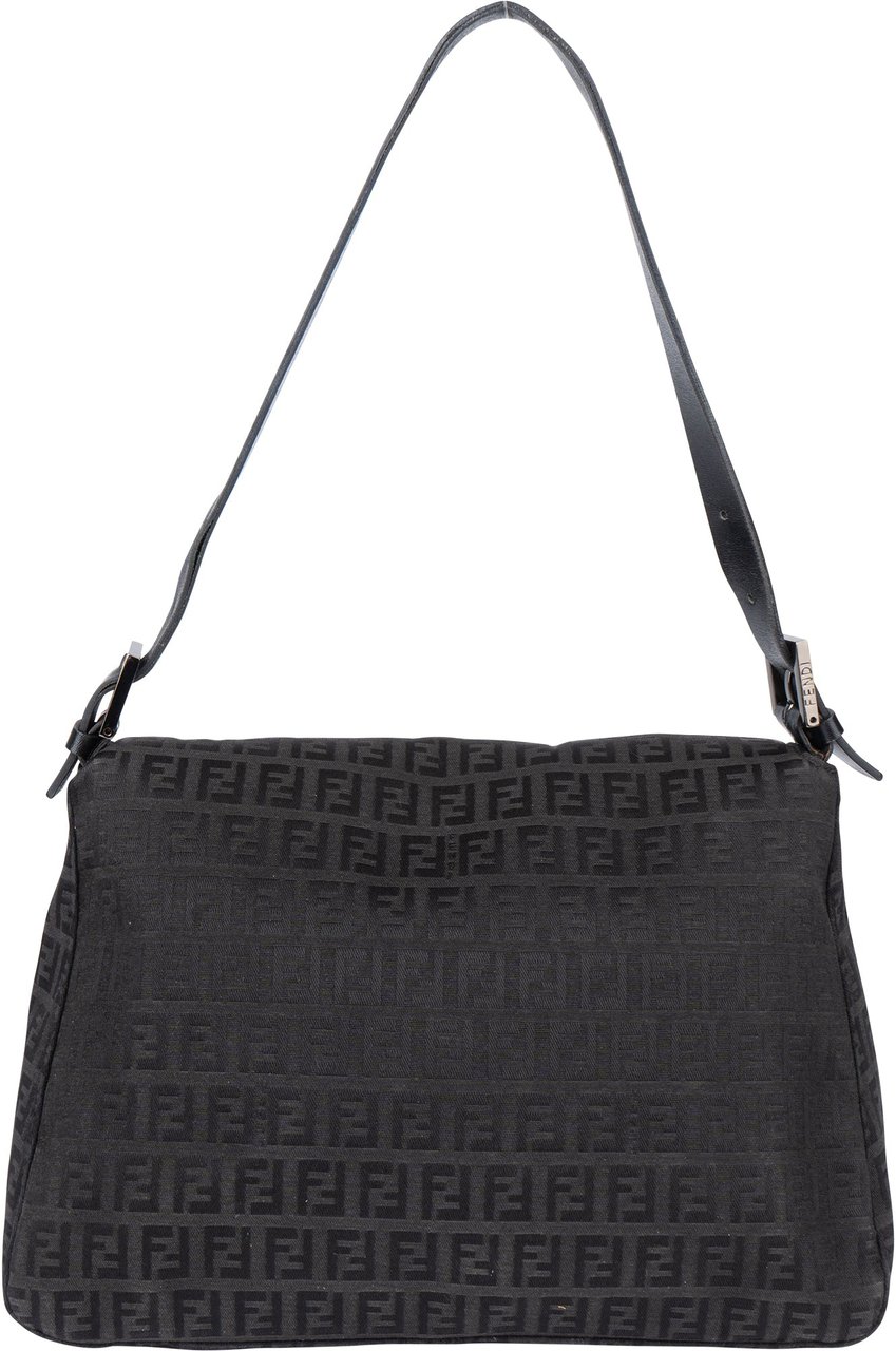 Fendi Fendi FF Monogram Mamma Baguette Handbag Zwart