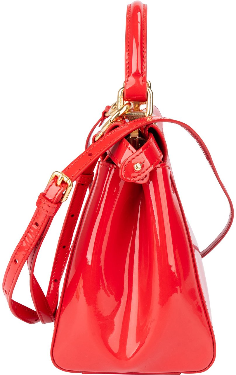 Fendi Fendi Red Patent Leather Peekaboo Handbag Rood