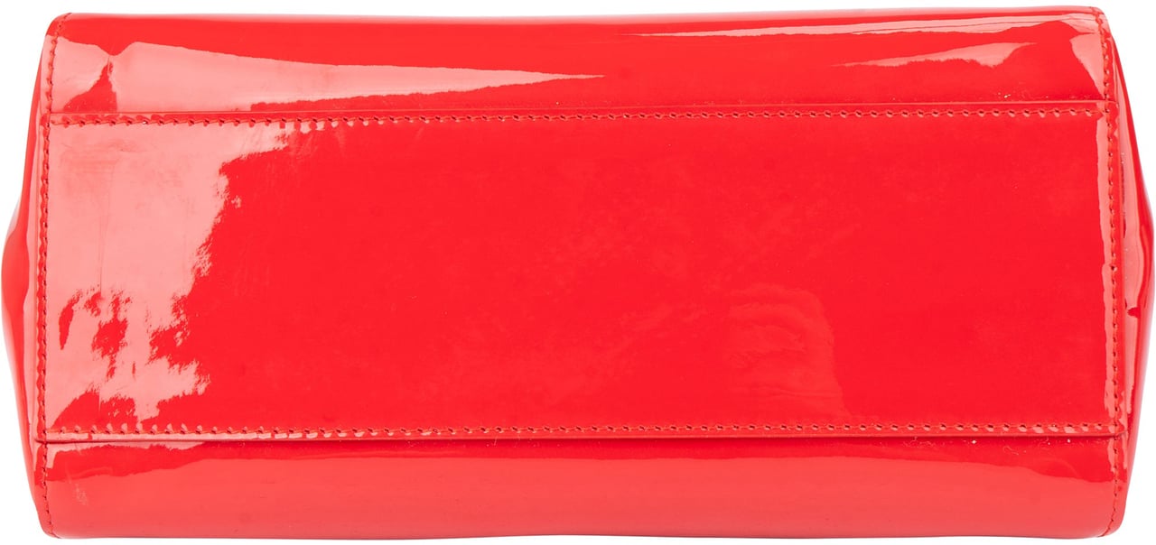 Fendi Fendi Red Patent Leather Peekaboo Handbag Rood