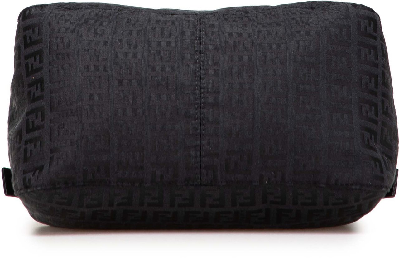 Fendi Zucchino Canvas Double Flap Mamma Zwart