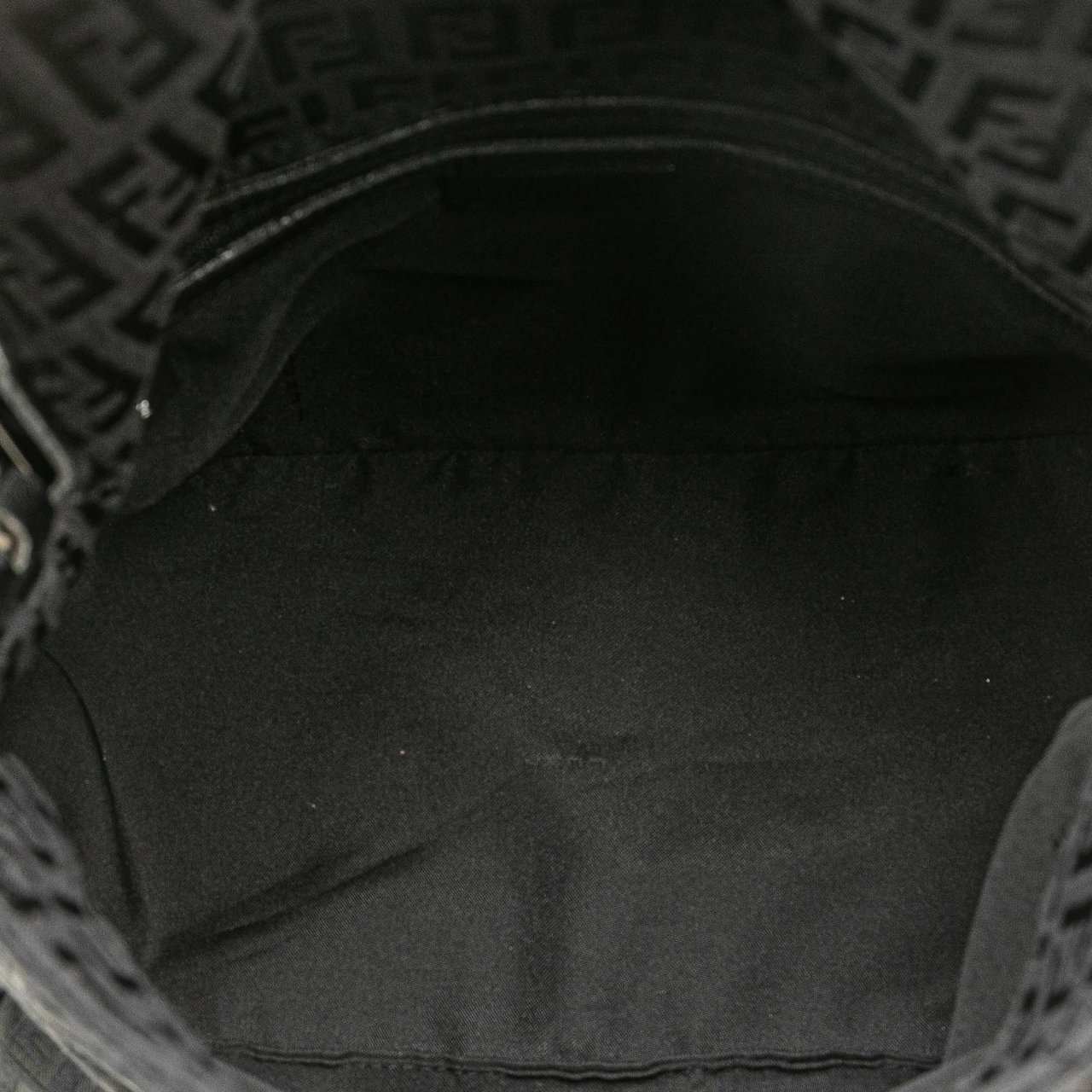 Fendi Zucchino Canvas Double Flap Mamma Zwart