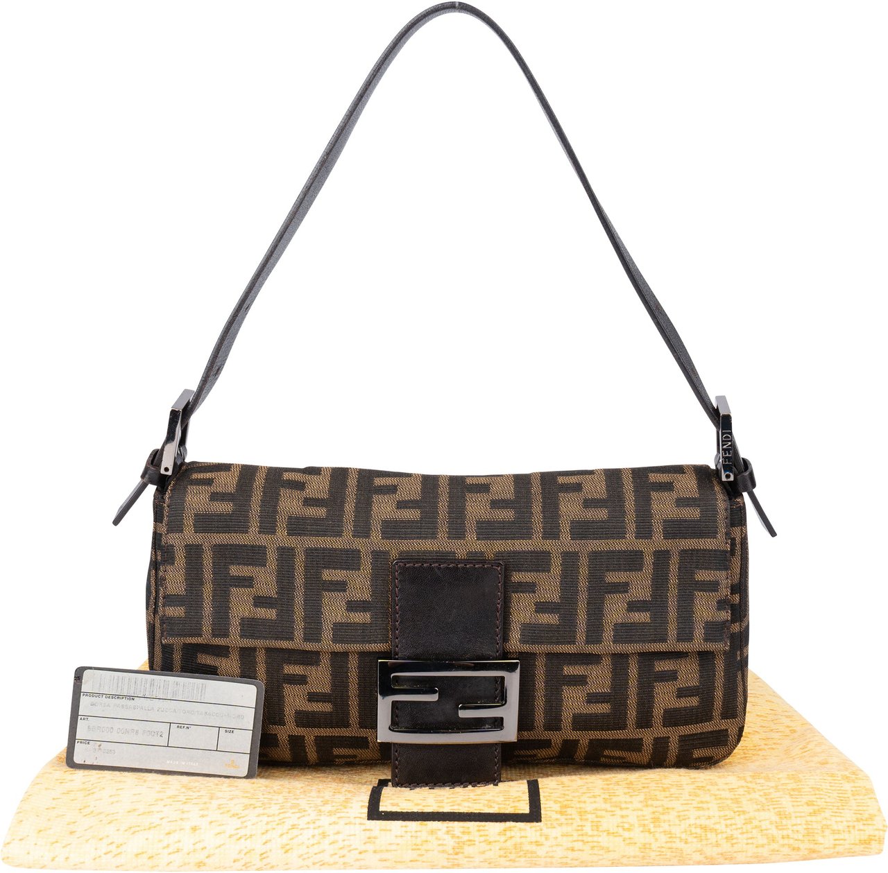 Fendi Fendi FF Monogram Baguette Handbag Bruin