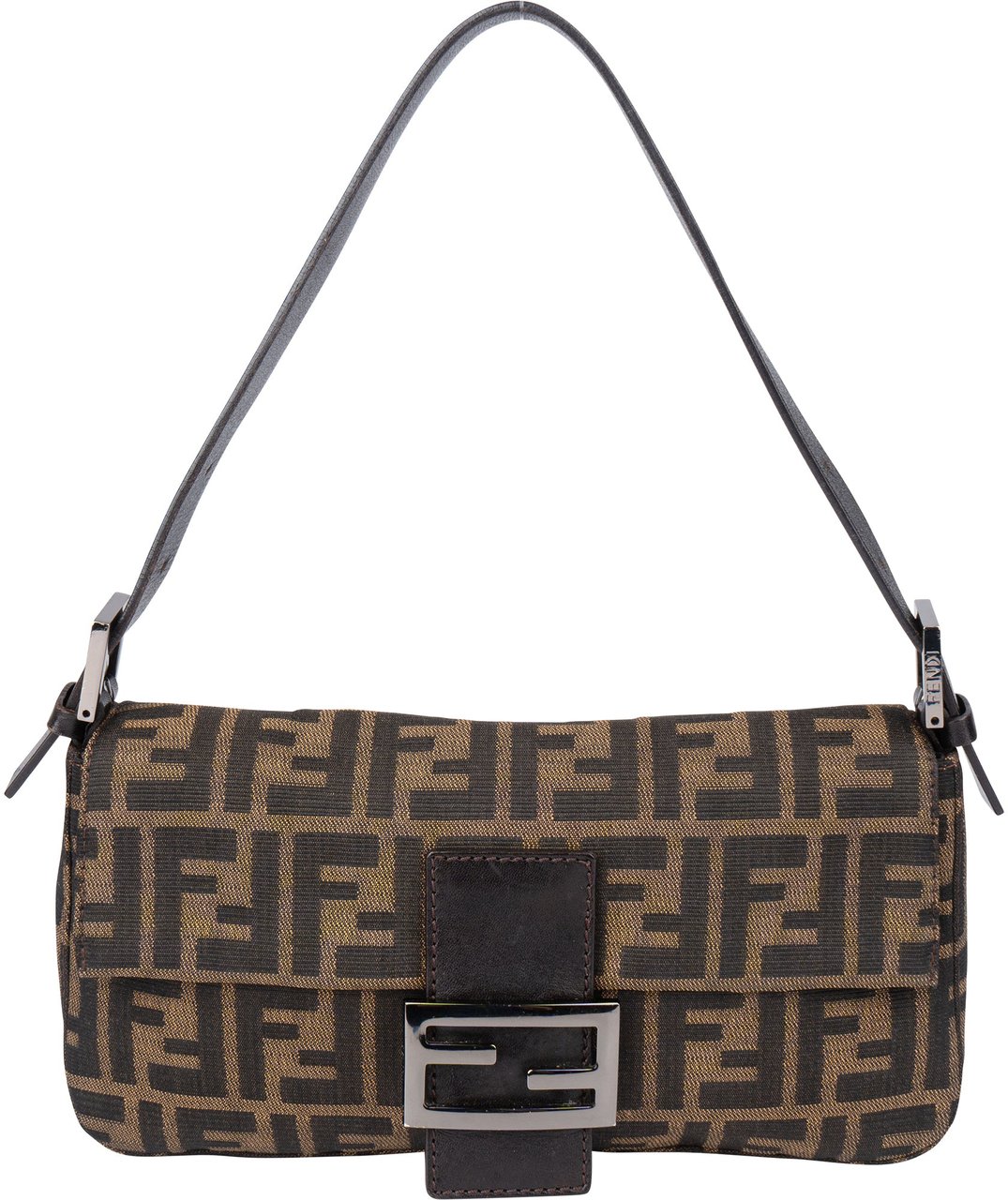 Fendi Fendi FF Monogram Baguette Handbag Bruin