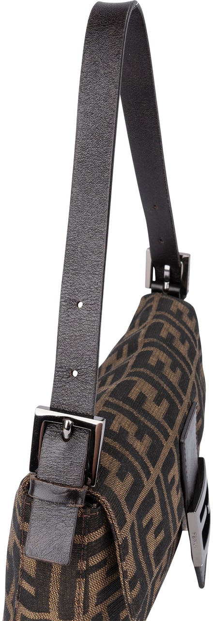 Fendi Fendi FF Monogram Baguette Handbag Bruin