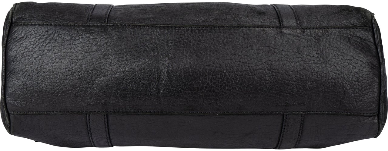 Fendi Fendi Black Leather Baguette Buckle Handbag Zwart