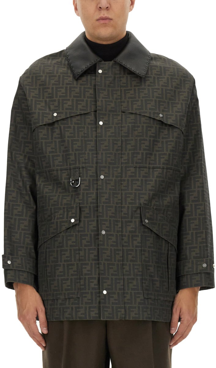 Fendi BLOUSON IN JACQUARD "FF" Bruin