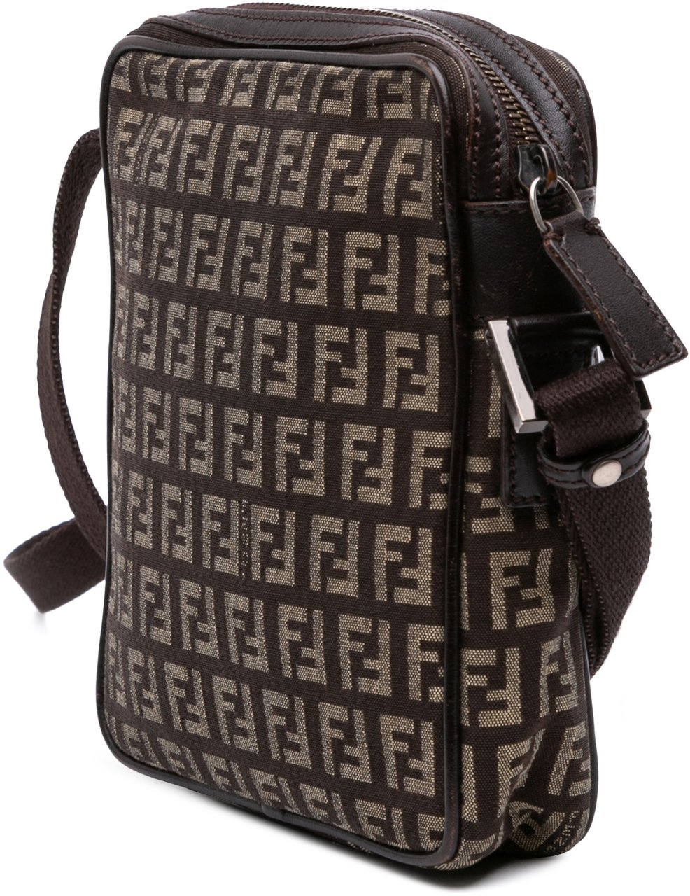 Fendi Zucchino Canvas Crossbody Bruin