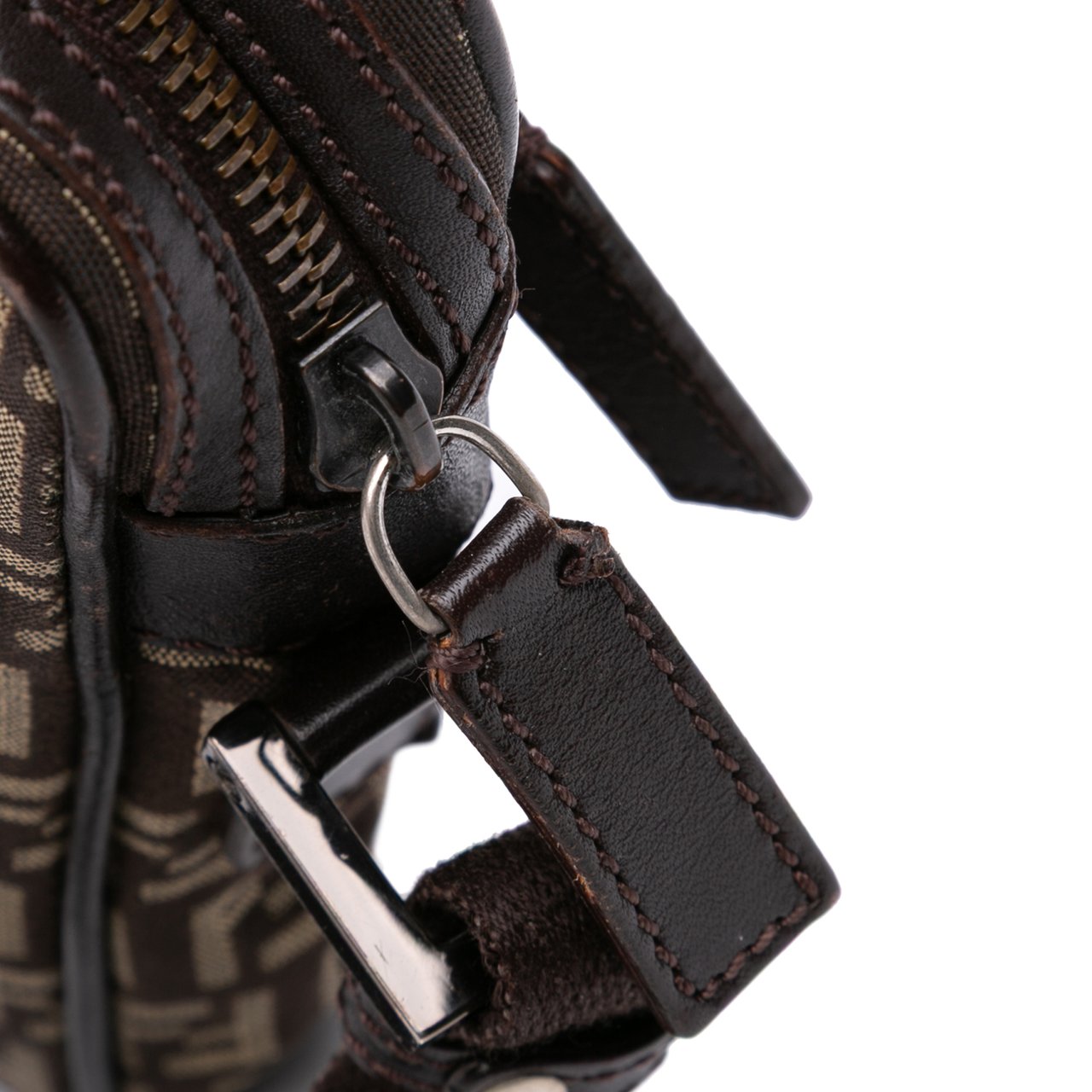 Fendi Zucchino Canvas Crossbody Bruin