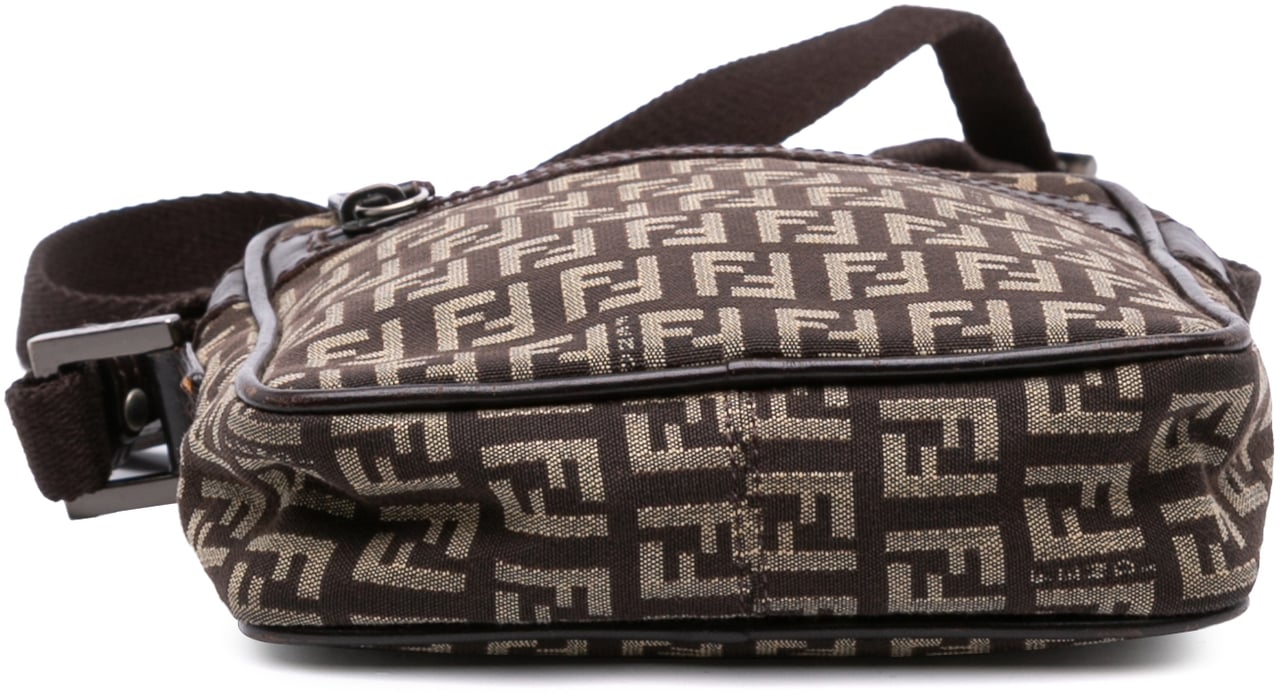 Fendi Zucchino Canvas Crossbody Bruin