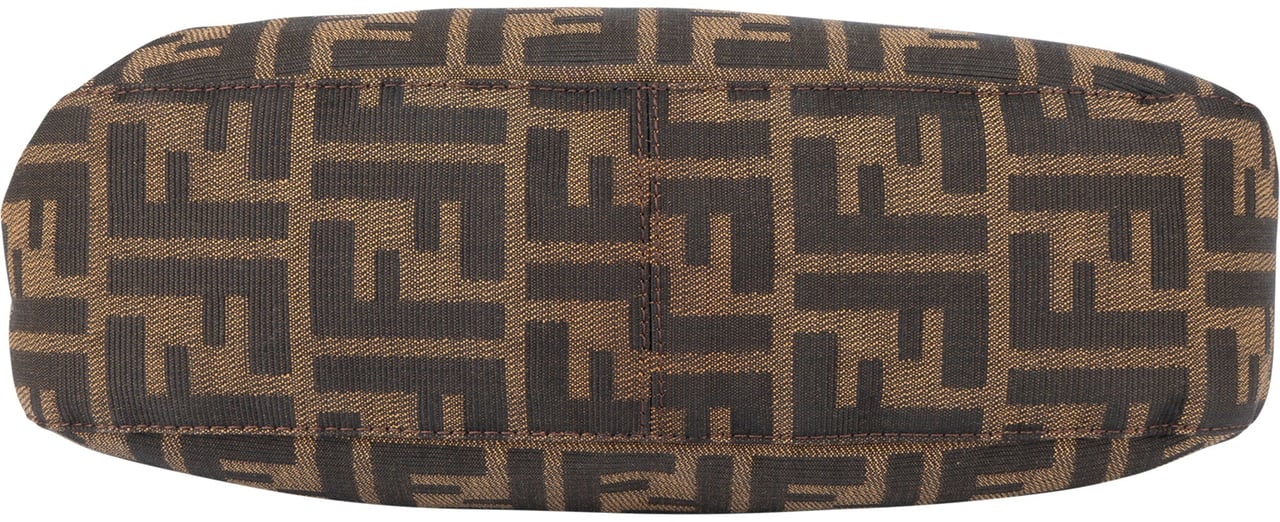 Fendi Fendi FF Monogram Baguette Buckle Shoulder Bag Bruin