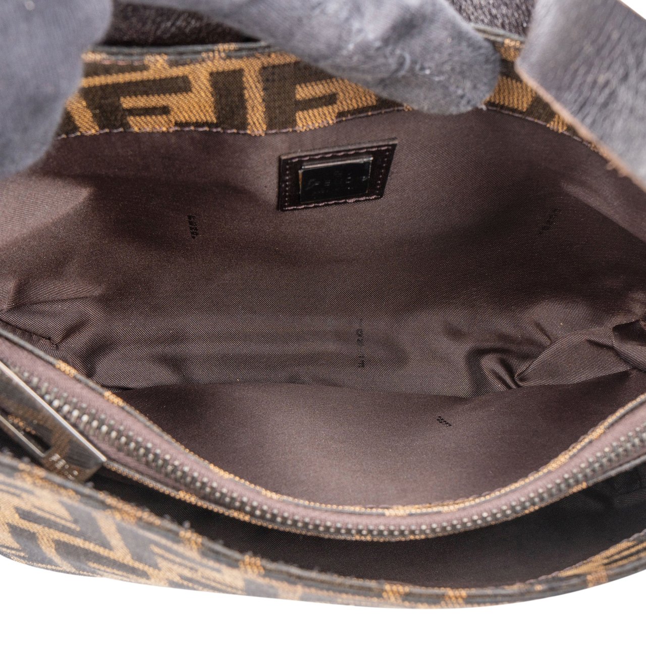 Fendi Fendi FF Monogram Baguette Buckle Shoulder Bag Bruin