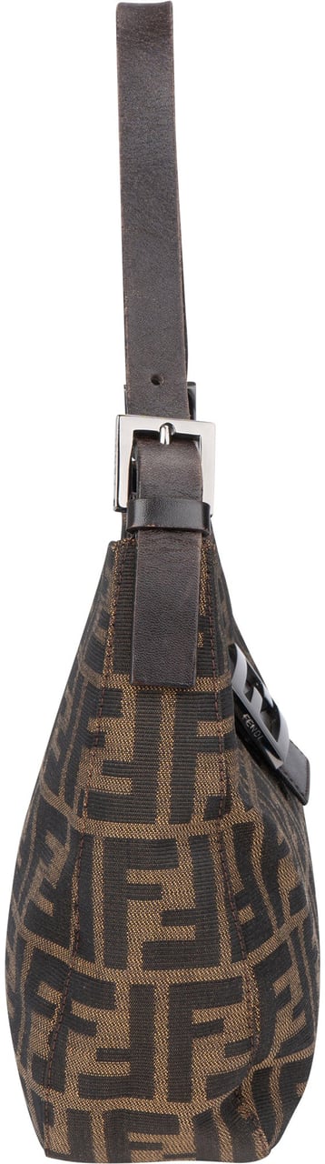 Fendi Fendi FF Monogram Baguette Buckle Shoulder Bag Bruin