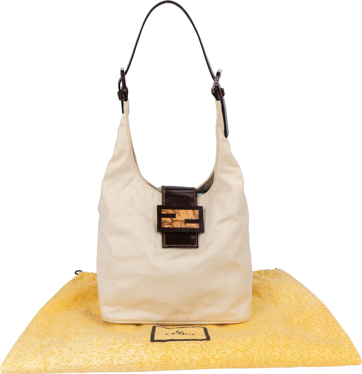 Fendi Fendi Cottton Limited Baguette Buckle Shoulder Bag Wit