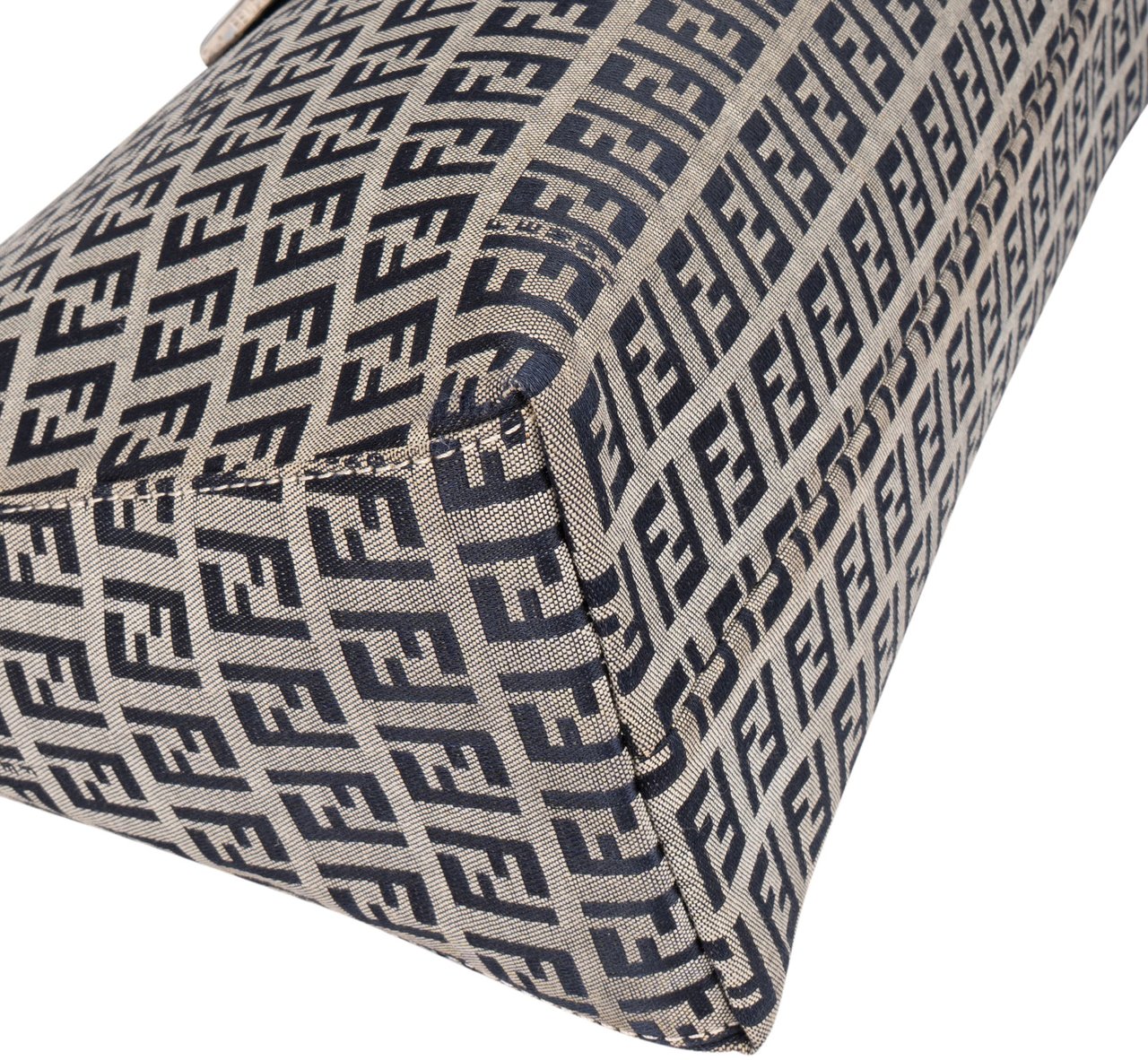 Fendi Fendi FF Monogram Baguette Buckle Shoulder Bag Blauw