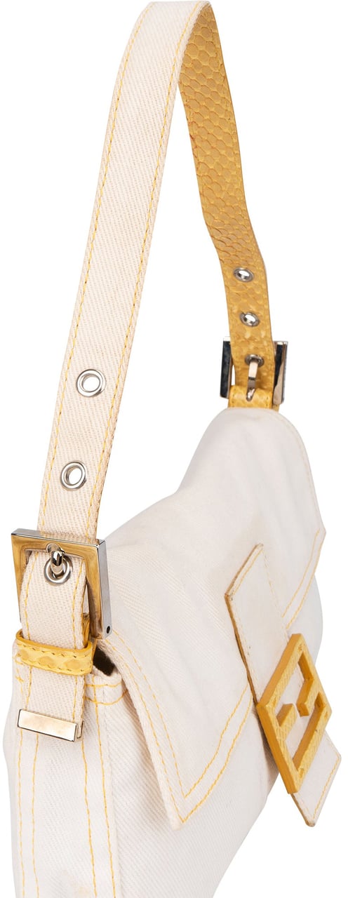 Fendi Fendi Limited Cotton Baguette Handbag Wit