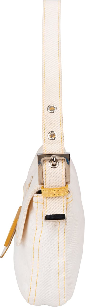 Fendi Fendi Limited Cotton Baguette Handbag Wit