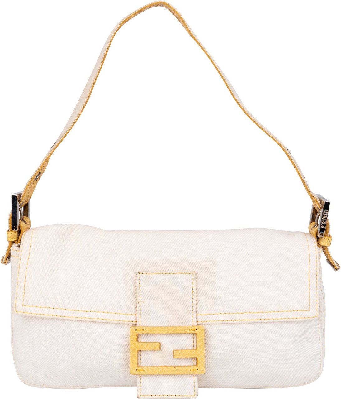 Fendi Fendi Limited Cotton Baguette Handbag Wit