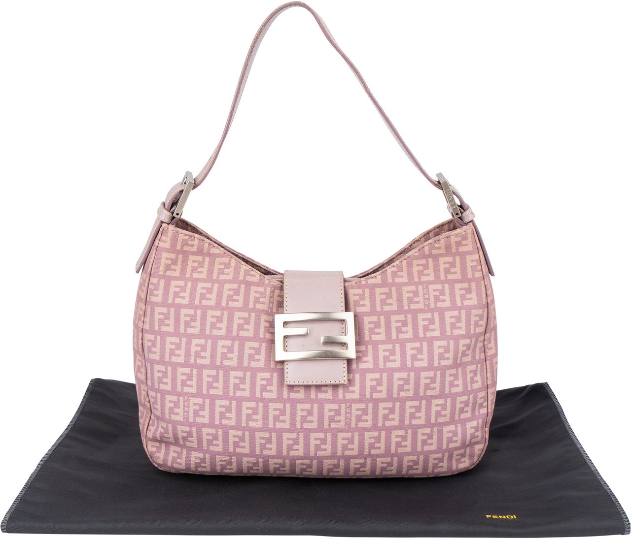 Fendi Fendi Lilac FF Monogram Baguette Buckle Handbag Paars