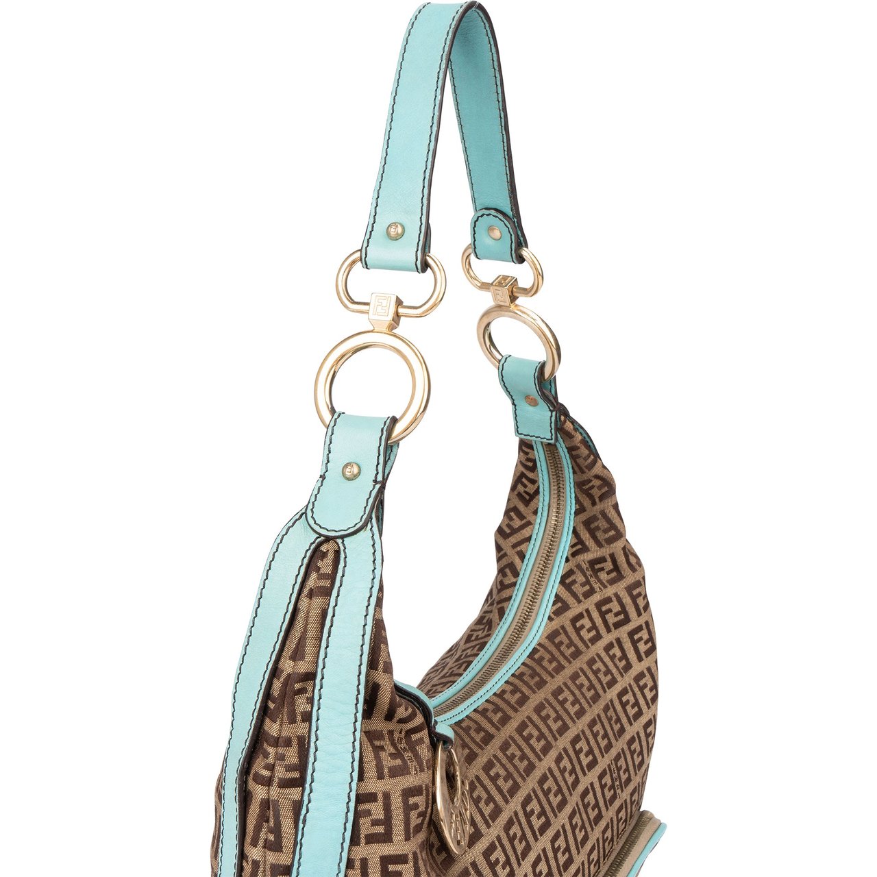 Fendi Fendi FF Monogram Zucchino Handbag Bruin