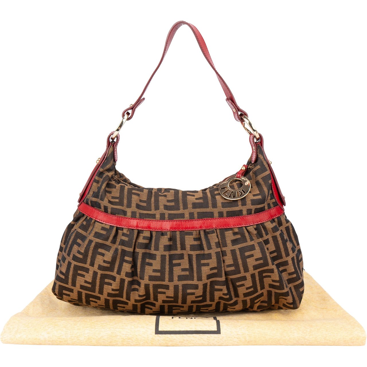 Fendi Fendi FF Monogram Zucca Chef Handbag Bruin