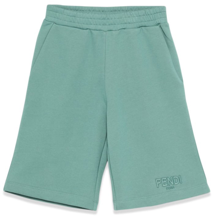 Fendi FLEECE BERMUDA SHORTS Groen