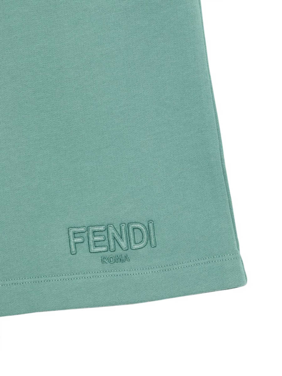 Fendi FLEECE BERMUDA SHORTS Groen