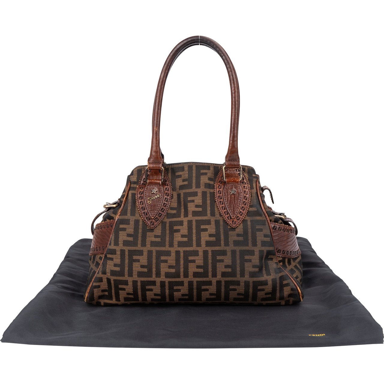 Fendi Fendi FF Monogram Piccola Handbag Bruin