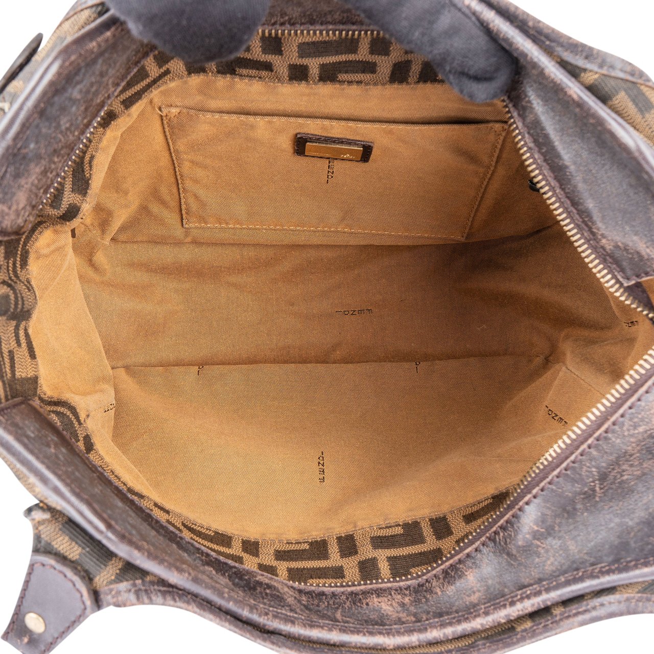 Fendi Fendi FF Monogram Zucca Handbag Bruin