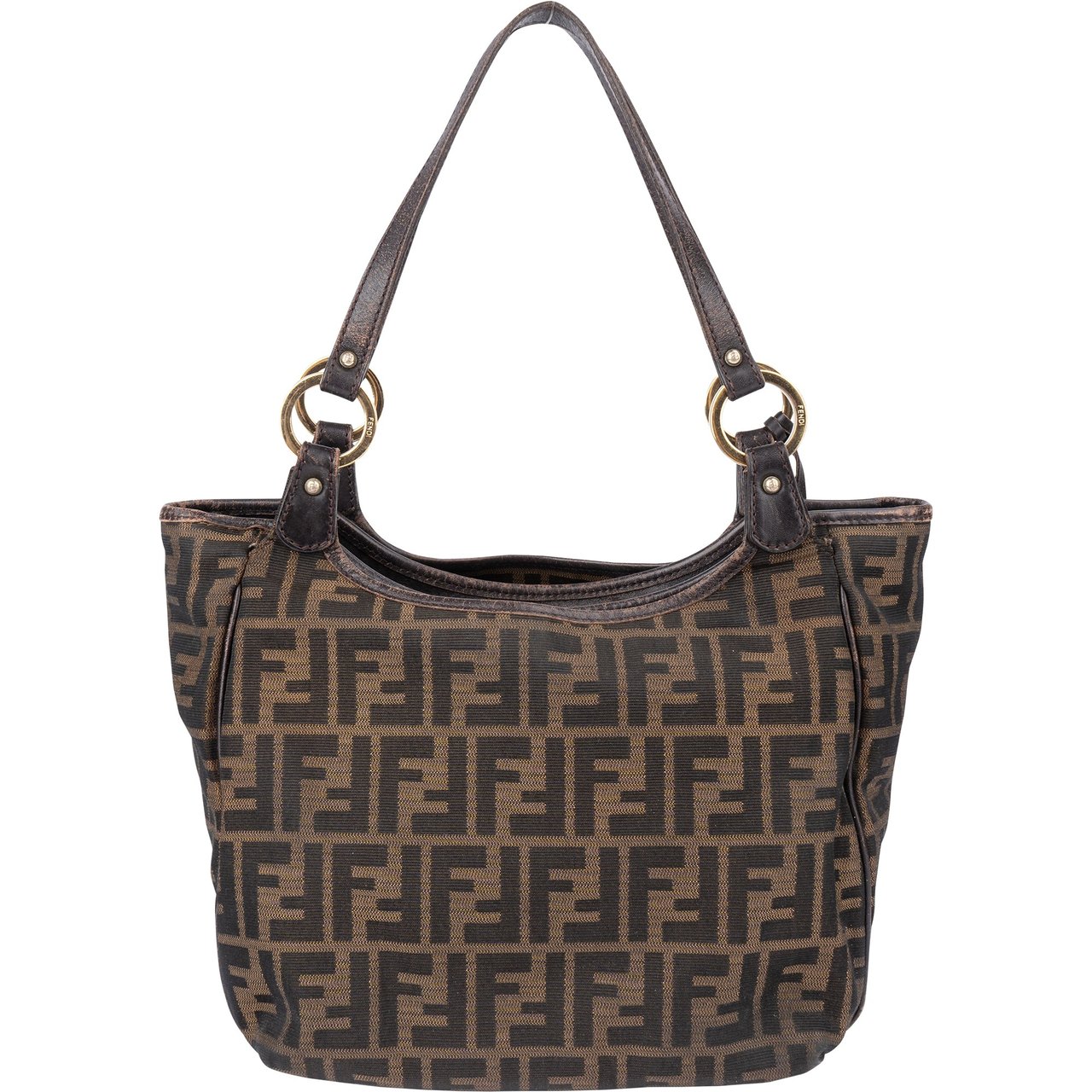 Fendi Fendi FF Monogram Zucca Handbag Bruin