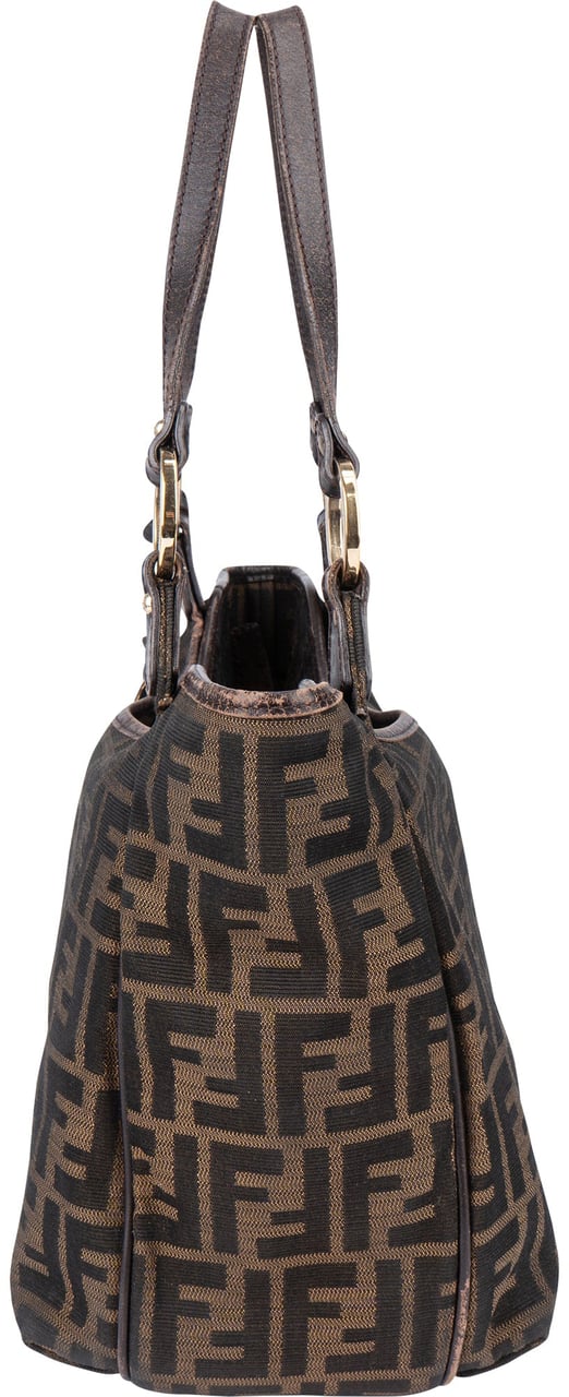 Fendi Fendi FF Monogram Zucca Handbag Bruin