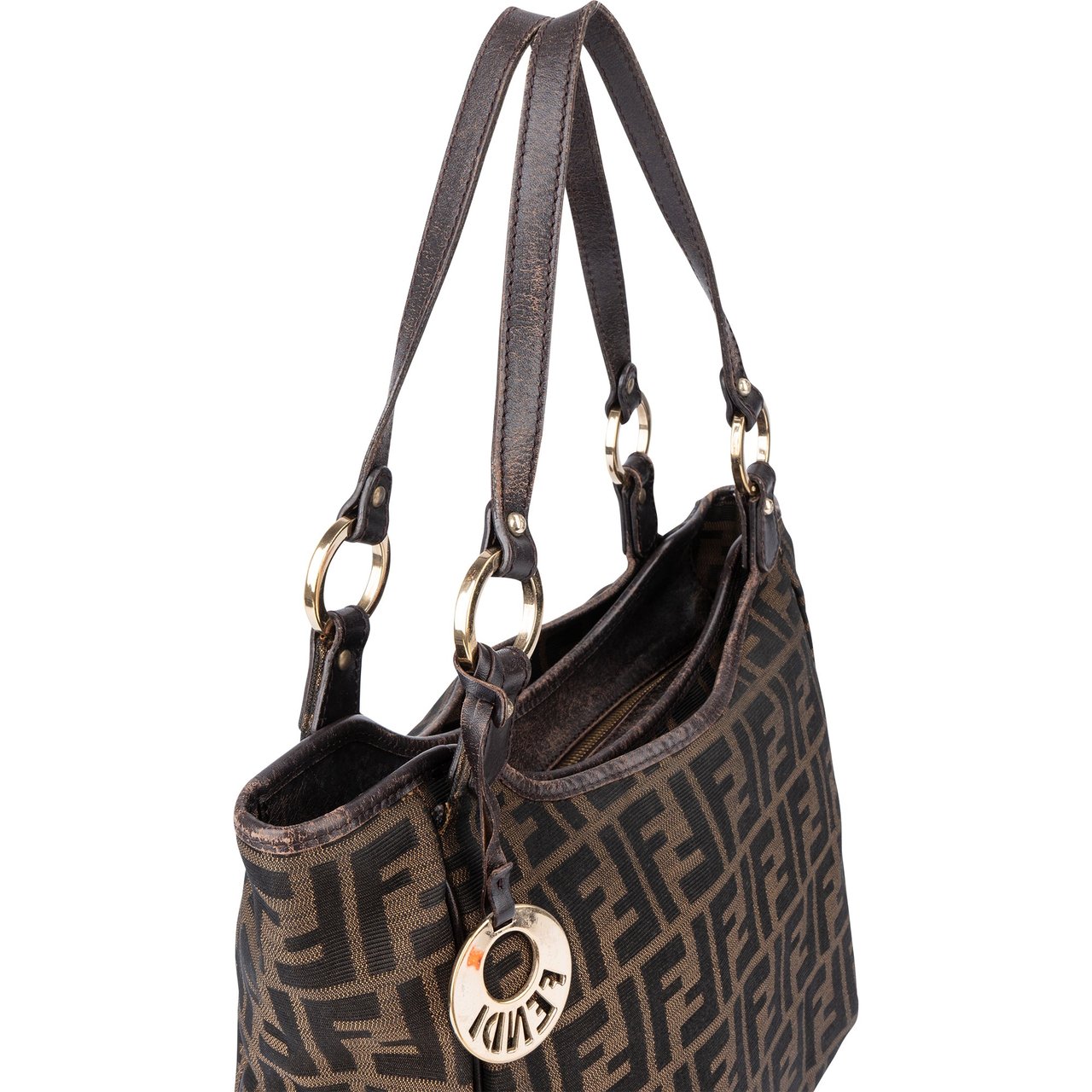 Fendi Fendi FF Monogram Zucca Handbag Bruin