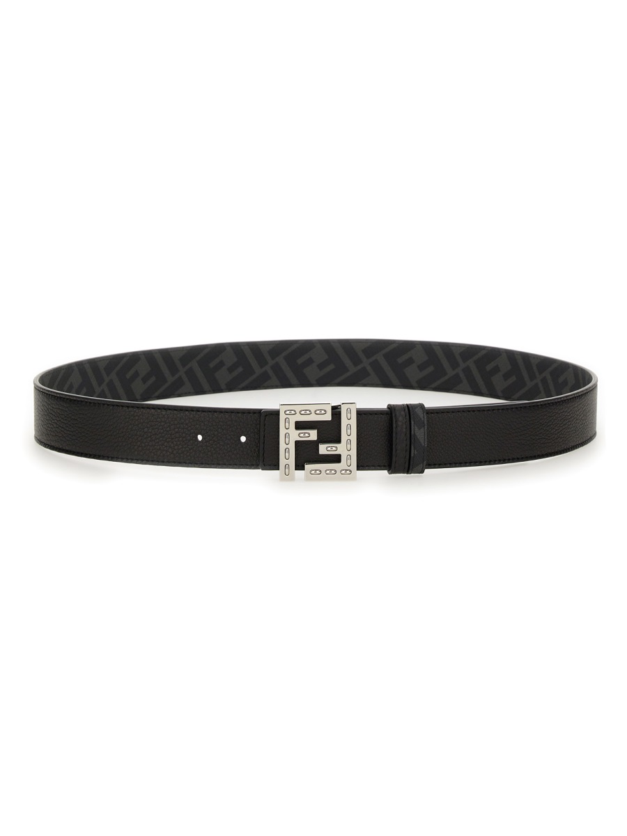 Fendi "SQAURED FF" REVERSIBLE BELT Zwart