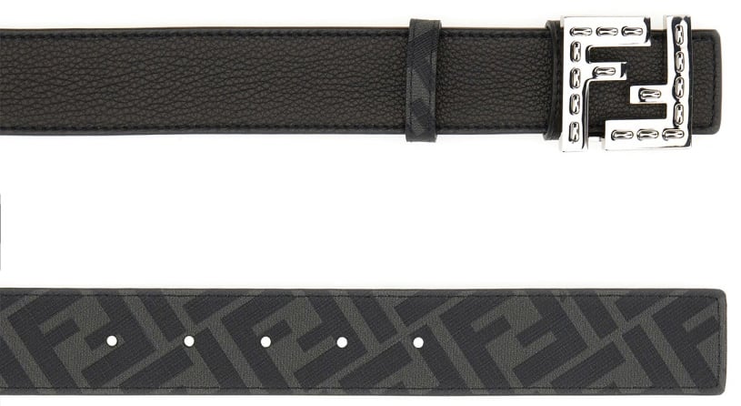 Fendi "SQAURED FF" REVERSIBLE BELT Zwart