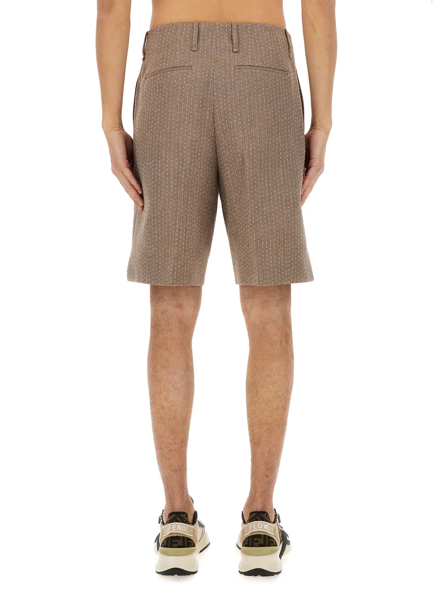 Fendi JACQUARD BERMUDA SHORTS Beige