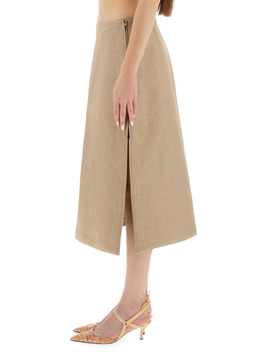 Fendi WAXED LINEN SKIRT Beige