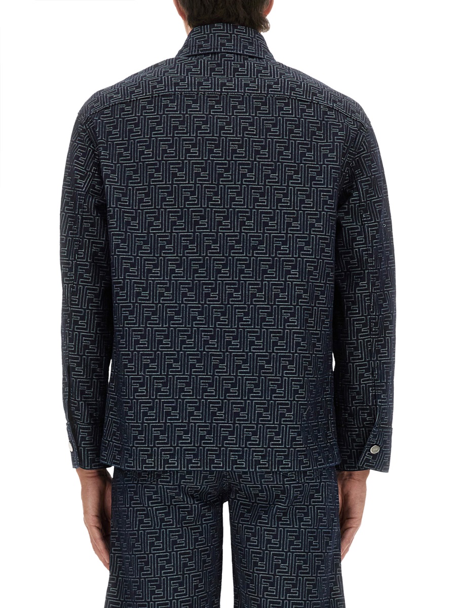 Fendi FF JACQUARD DENIM SHIRT Blauw